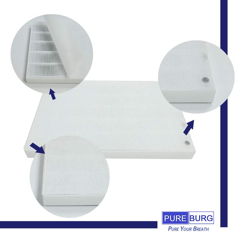 PUREBURG Replacement Filter Set Compatible with Bissell Air220 (2609A) Air Purifier, Replaces Part 2678 & 2677,H13 HEPA + Activated Carbon Filter 4-Stage Filtration Air Clean Dust - Image 3